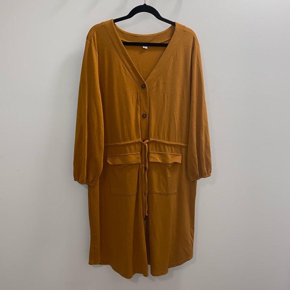 OLD NAVY MUSTARD YELLOW BUTTON DOWN DRESS SIZE XXL